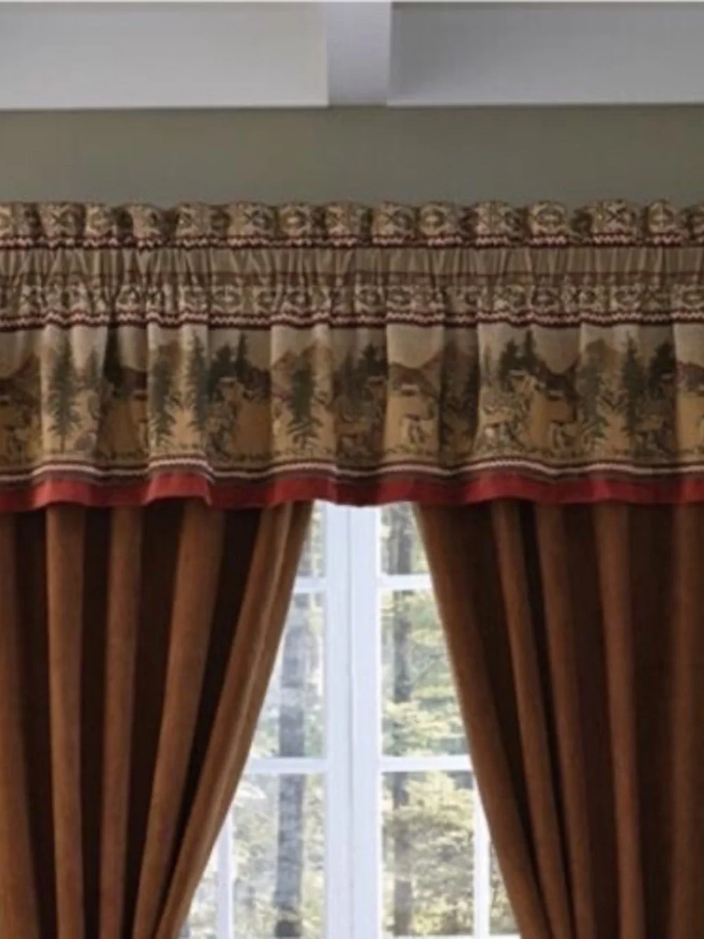 CROSCILL Estate OAKWOOD Window VALANCE Size: 88 x 17